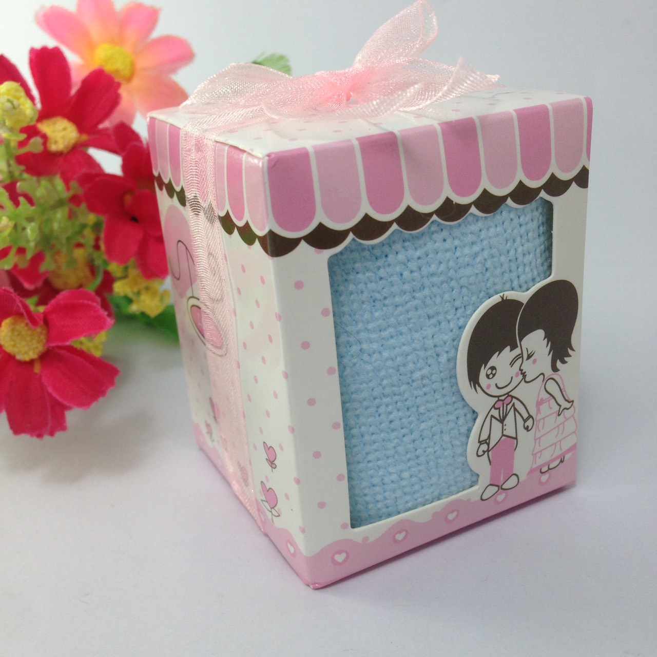 ผ้ขนหนูนาโน คละสี แพ็คกล่อง ตามแบบ พร้อมป้าชื่อ