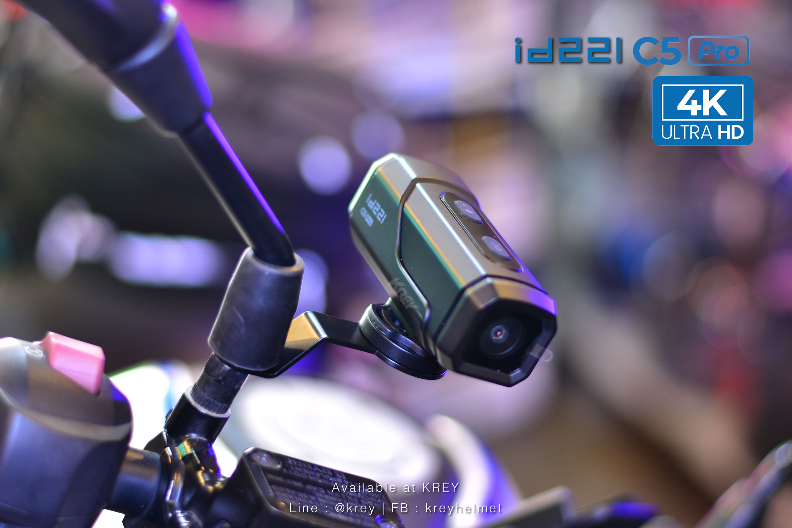 กล้องติดหมวก/รถ id221 รุ่น ACTION C5 Pro