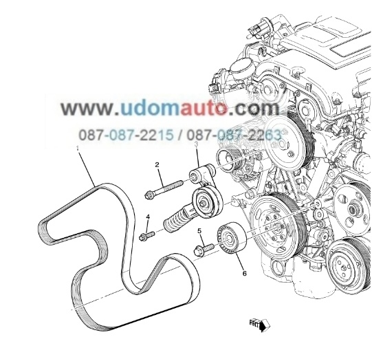 ชุดเปลี่ยนสายพานหน้าเครื่อง CHEVROLET SONIC 1.4 เชฟโรเลต โซนิค 1.4 / ACDelco