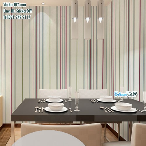 (กว้าง45cm.xยาว10m.)Wallpaper sticker วอลเปเปอร์แบบกาวในตัว Line WP2583