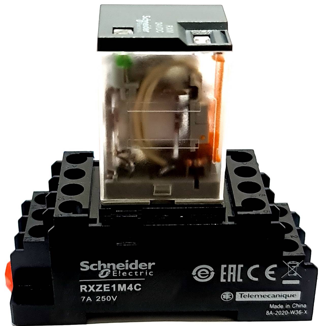 (แพ็ค/10ชุด) รีเลย์พร้อมซ็อกเก็ต ชไนเดอร์ Schneider Electric RXM4LB2BD RXZE1M4C 24VDC 3A 4คอนแทค 14ขา มีไฟแสดงสถานะ LED