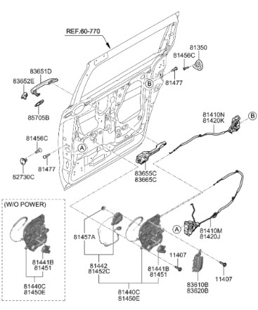 KIA กลอนประตูหลังขวา,กลอน, GRAND CARNIVAL 2.2L / อะไหล่แท้ 81405A9000