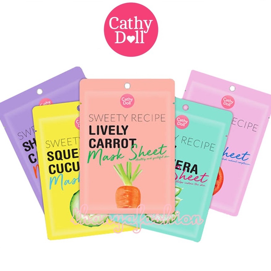 Cathy Doll Sweety Recipe Mask Sheet 25g เคทีดอลล์ สวีทตี้ เรซิพี มาส์ก แผ่นมาร์คหน้า