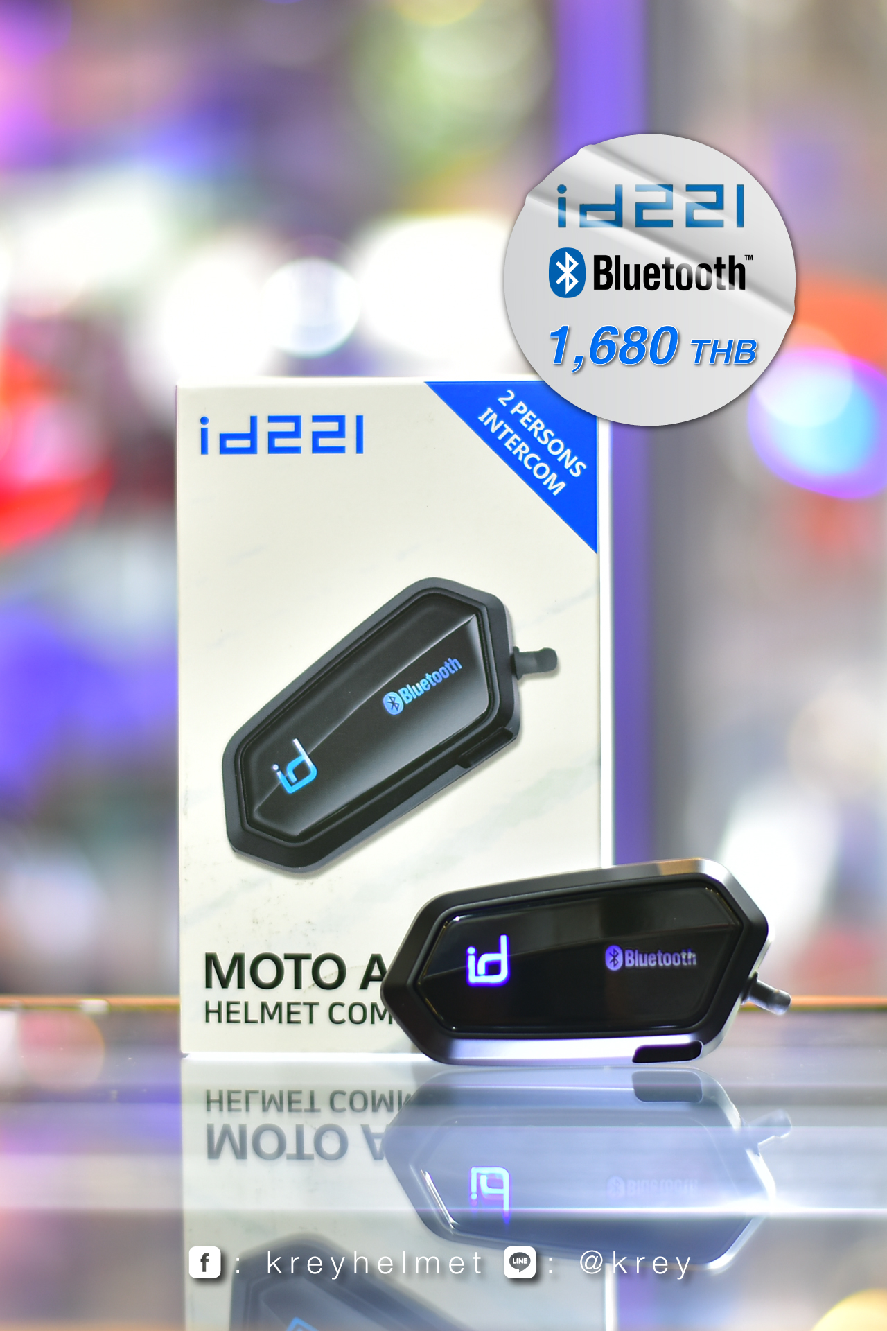 บูลทูธติดหมวก id221 MOTO A2 Plus