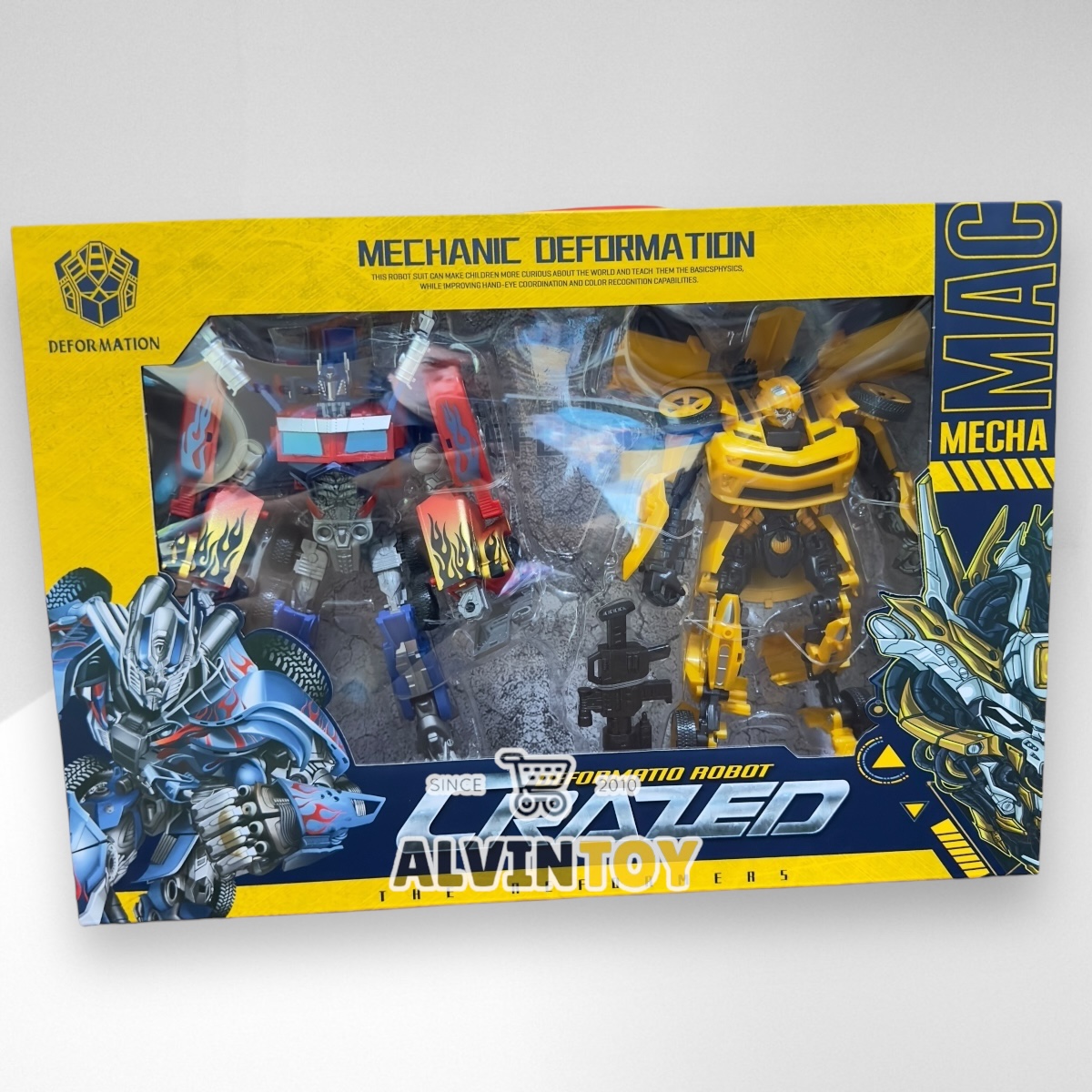 หุ่นยนต์ Transformer ชุด 2 ตัว Optimus Prime Bumblebee ขนาดความสูง 23 ซม.