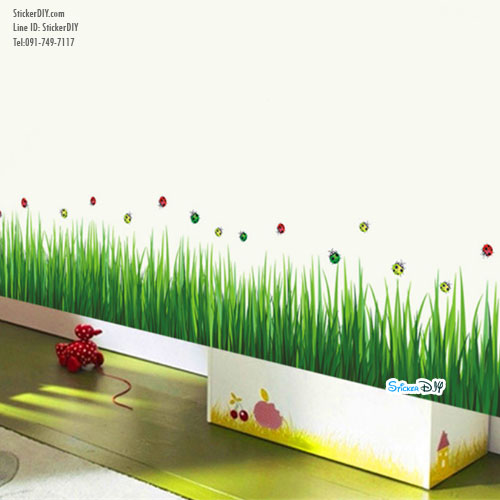 Transparent Wall Sticker สติ๊กเกอร์ติดผนัง แต่งขอบแมลงเต่าทอง (กว้าง140cm.xสูง40cm.)