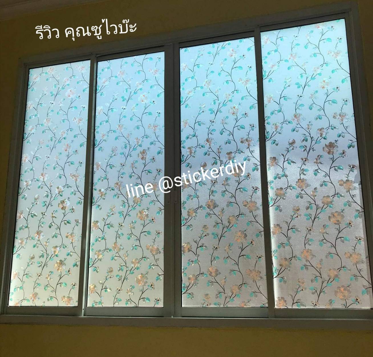 ฟิล์ม PVC สูญญากาศติดกระจก กันร้อน/กันรังสียูวี "Vintage Flowers"G104 (หน้ากว้าง90cm.) เหลือเมตรละ 159 บาท