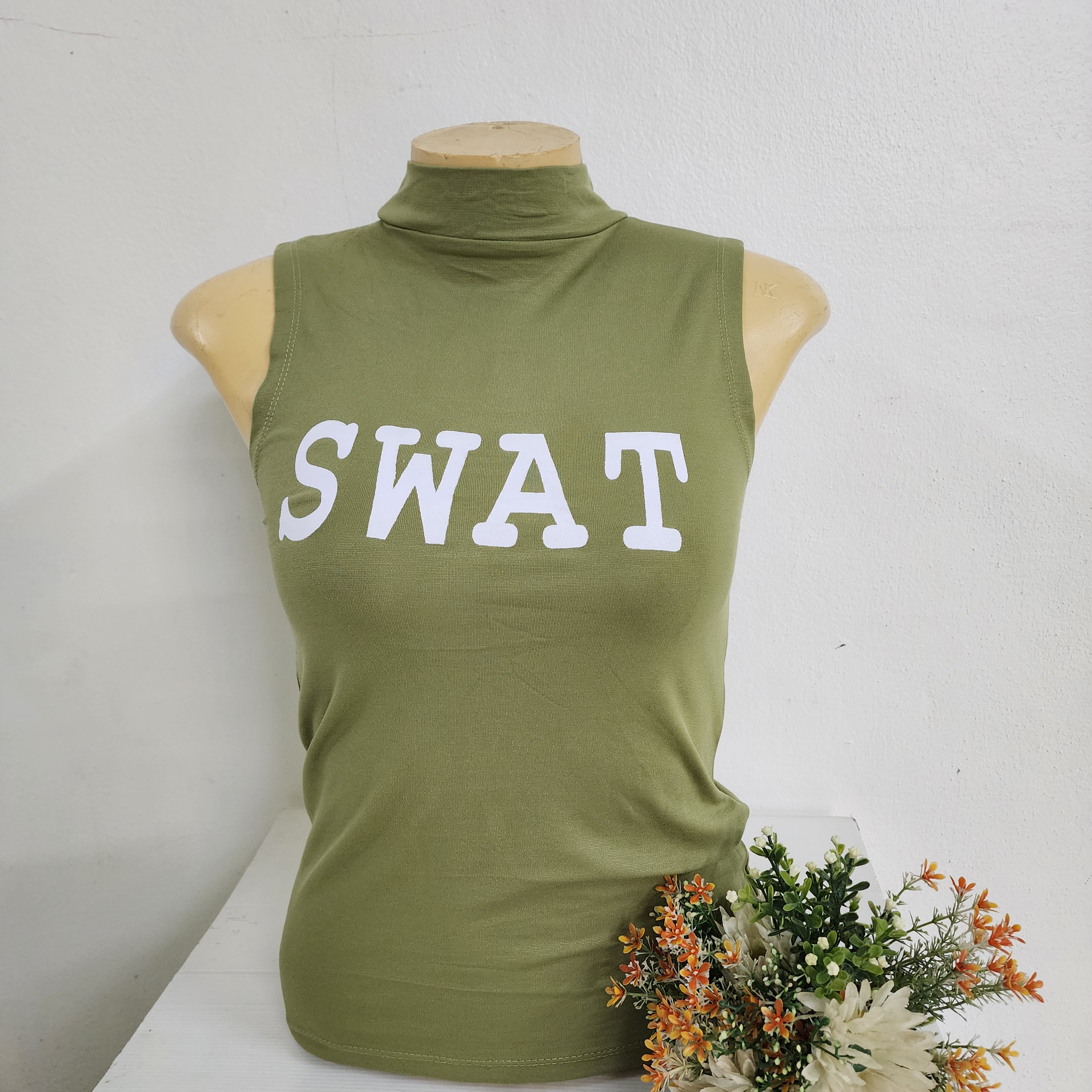 เสื้อยืดทหารผู้หญิงสกรีนลาย ทรงเข้ารูปฟรีไซร์