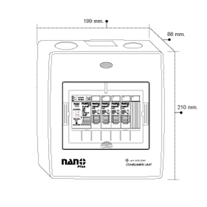 ตู้ Consumer Unit กันดูด 2P 4 ช่อง (ครบชุด) Nano