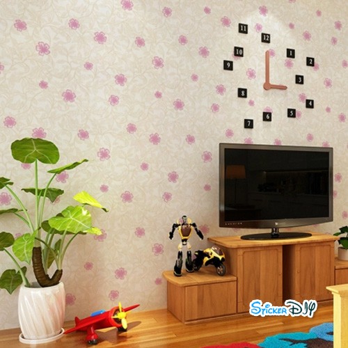 (กว้าง45cm.xยาว10m.)Wallpaper sticker วอลเปเปอร์แบบกาวในตัว Flower สไตล์M