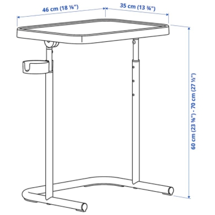 โต๊ะวางแล็ปท็อป ikea อีเกีย โต๊ะข้างเตียง โต๊ะทำงานข้างเตียง โต้ะ สอดเข้ากับเตียง โต๊ะทำงานบนเตียง