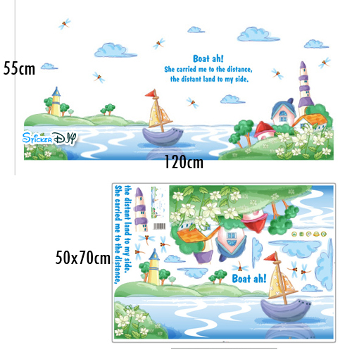 Transparent Wall Sticker สติ๊กเกอร์ติดผนังแต่งขอบ XL7175(กว้าง120cm.xสูง55cm.)