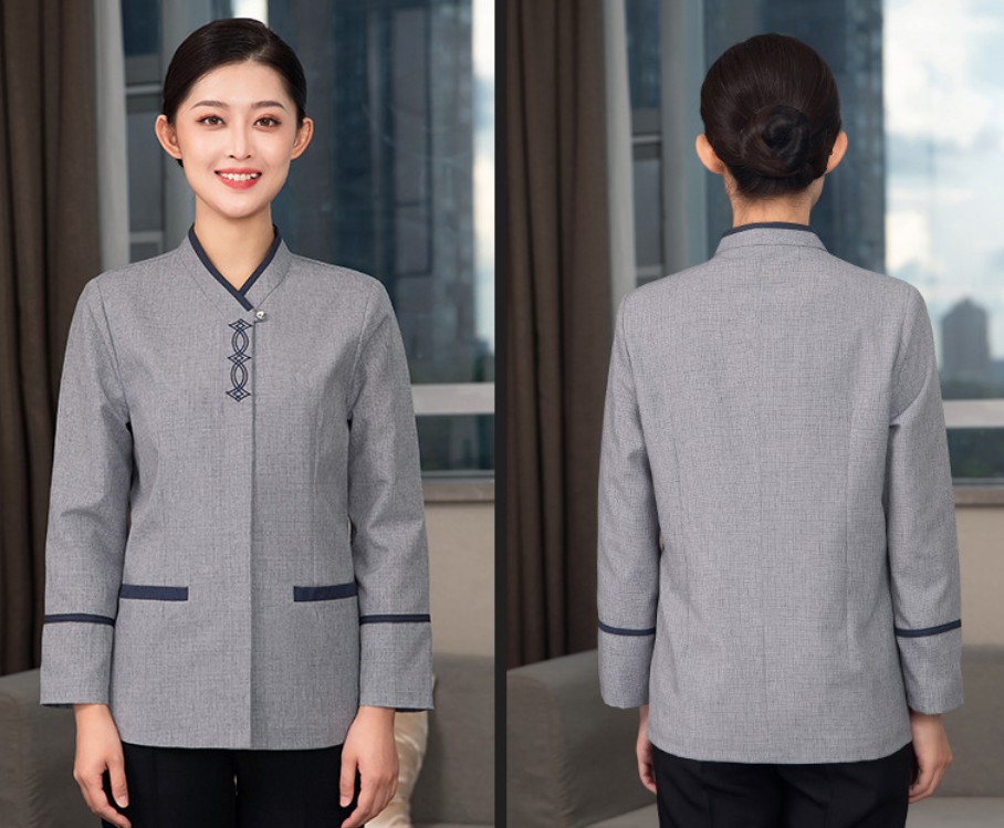 เสื้อแม่บ้านแขนยาว ชุดแม่บ้านทำความสะอาดห้องพัก ชุดแม่บ้านโรงแรม ชุดแม่บ้านโรงพยาบาล