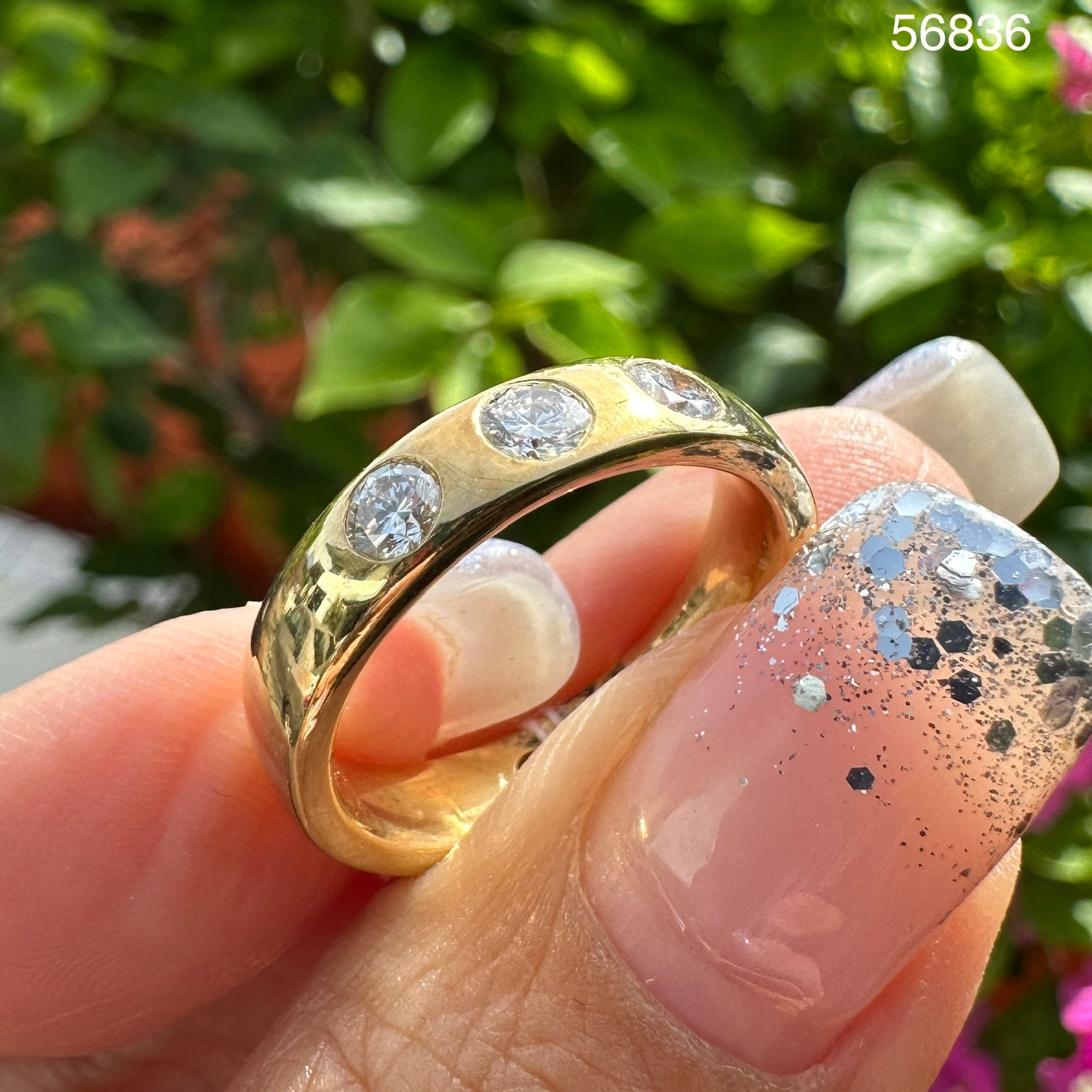รหัส 56836 แหวน เพชร 4 เม็ด 0.55 กะรัต ทอง18K งานสวยมาก นน. 7.65 g