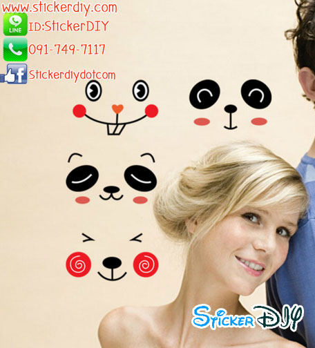 Transparent wall sticker สติ๊กเกอร์ติดผนัง สัตว์น้อยหลากอารมณ์ (กว้างfree.xสูงfree.)