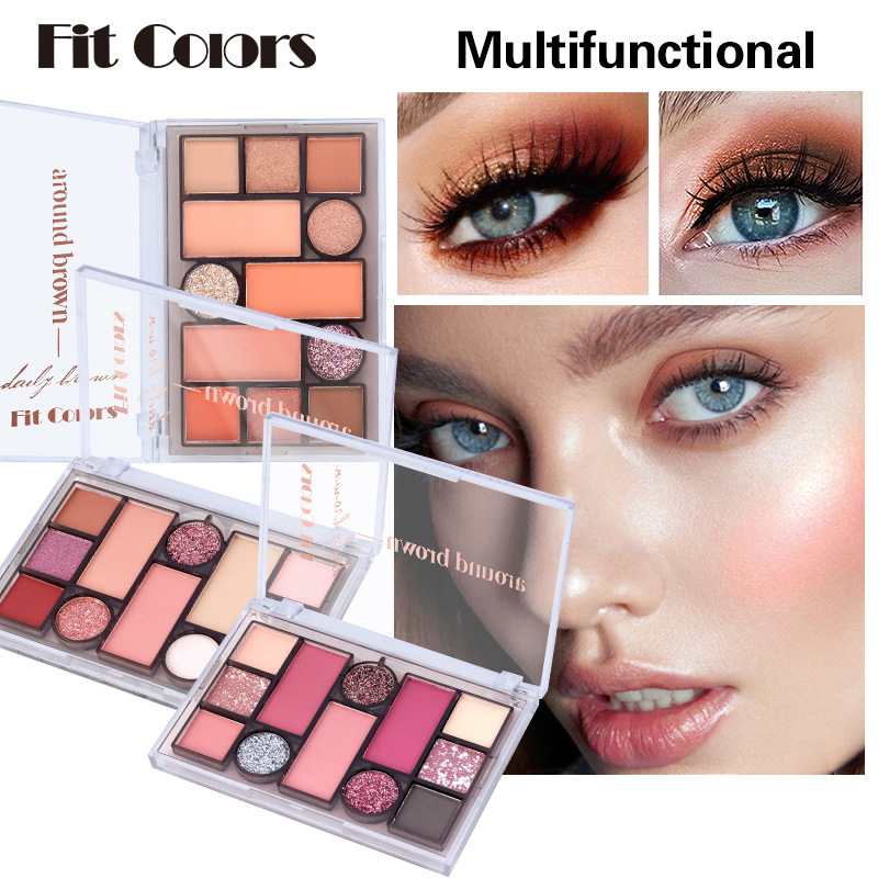 อายแชโดว์ ที่ทาตา บรัชออน ปัดแก้ม กากเพชร ชิมเมอร์ Fit Colors Around Brown Make Up Pan