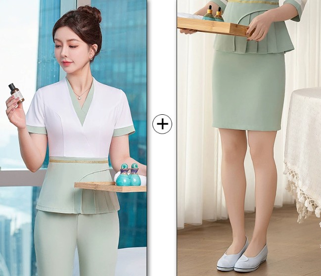 ชุดพนักงานนวดสปา ชุดสปา ชุดพนักงานเสริมสวยซาวน่า ชุดคลินิกความงาม