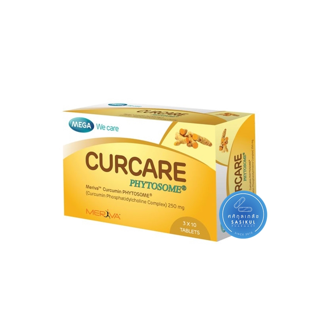 Mega we care Curcare Phytosome 250mg.30เม็ด 1กล่อง สารสกัดจากขมิ้นชัน ในรูปแบบไฟโตโซม ที่ดูดซึมดีที่สุด
