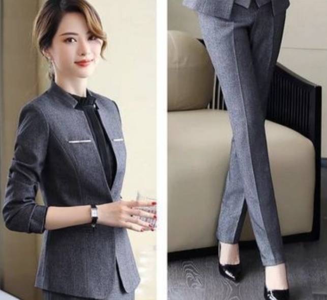 ชุดสูทกระโปรงสีแดง ชุดสูทกางเกงสีแดง สีเทา สีดำ ชุดพนักงานออฟฟิศ ชุดพนักงานต้อนรับโรงแรม