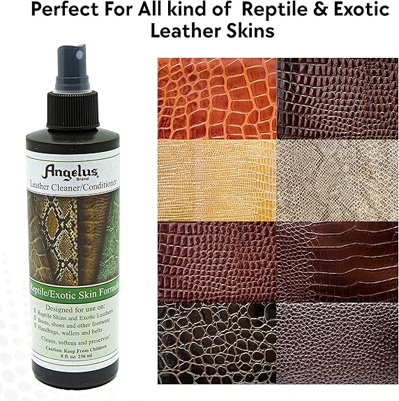 Angelus ผลิตภัณท์ทำความสะอาดหนัง Reptile/Exotic Leather Cleaner And Conditioner 8 Fl. Oz.
