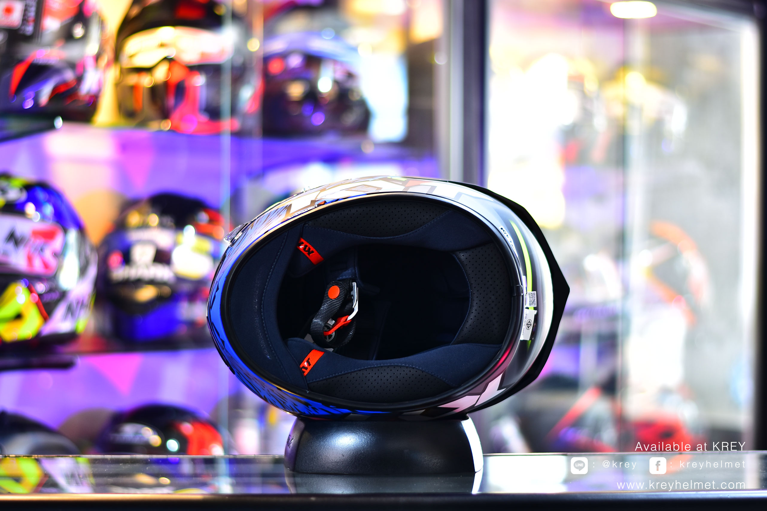 KYT model NFR Flaming Matt Grey/Blue