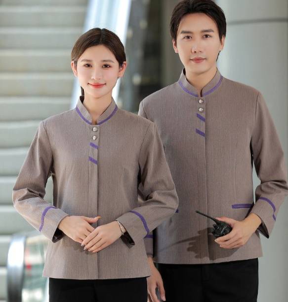 ชุดฟอร์มพนักงานทำความสะอาด เสื้อแม่บ้าน พ่อบ้าน เบลบอย แขนยาว