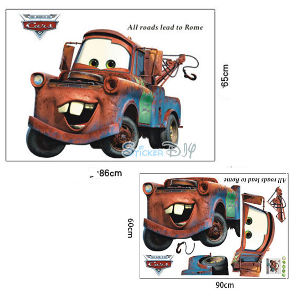 Transparent Wall Sticker สติ๊กเกอร์ติดผนัง Car Mcqueen Mather (กว้าง86cm.xสูง65cm.)