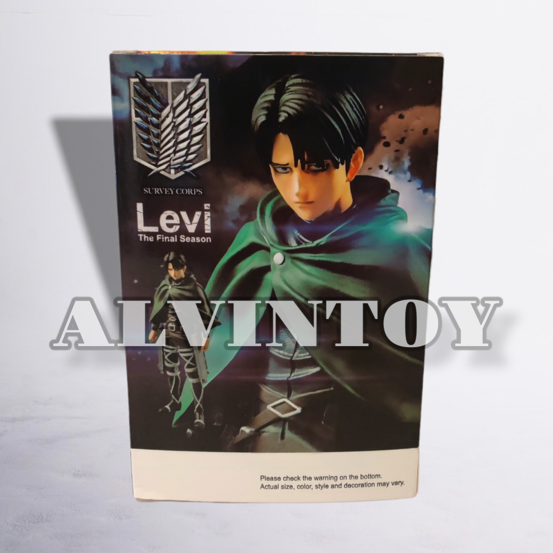 Action Figure โมเดล attack On Titan - รีไวล์ ขนาดความสูง 16.5 ซม. มีฐาน งานสวย