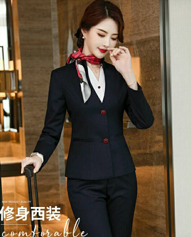 ชุดพนักงานต้อนรับ รีเซฟชั่นโรงแรมห้าดาว ชุดสูท