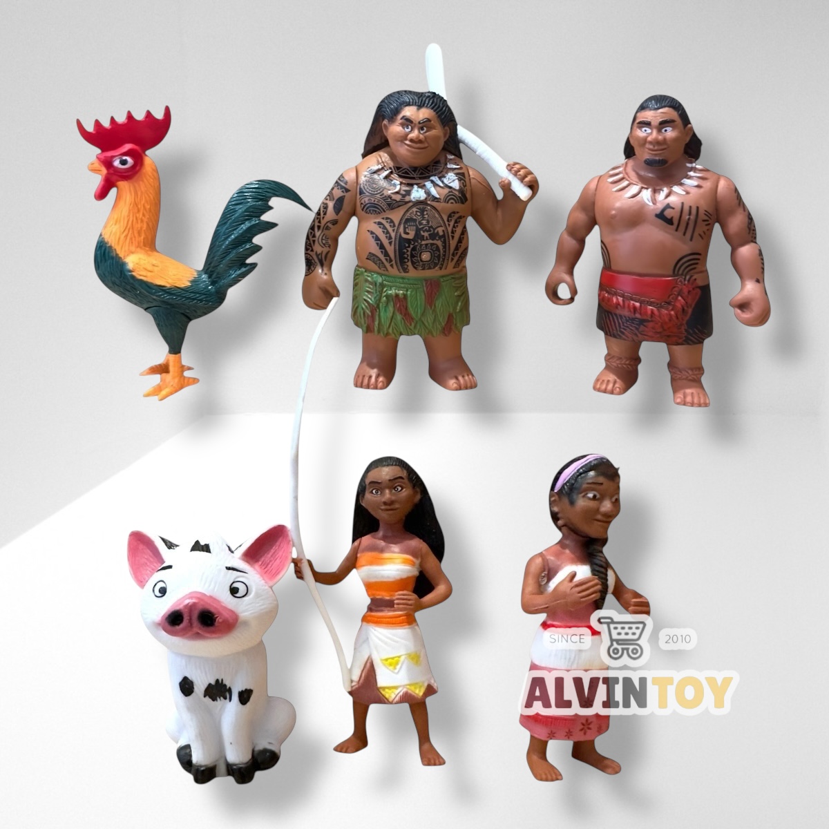 Action Figure Princess Moana โมเดล โมอาน่า 2 ชุด 6 ตัว ความสูง 7-11.5 ซม.