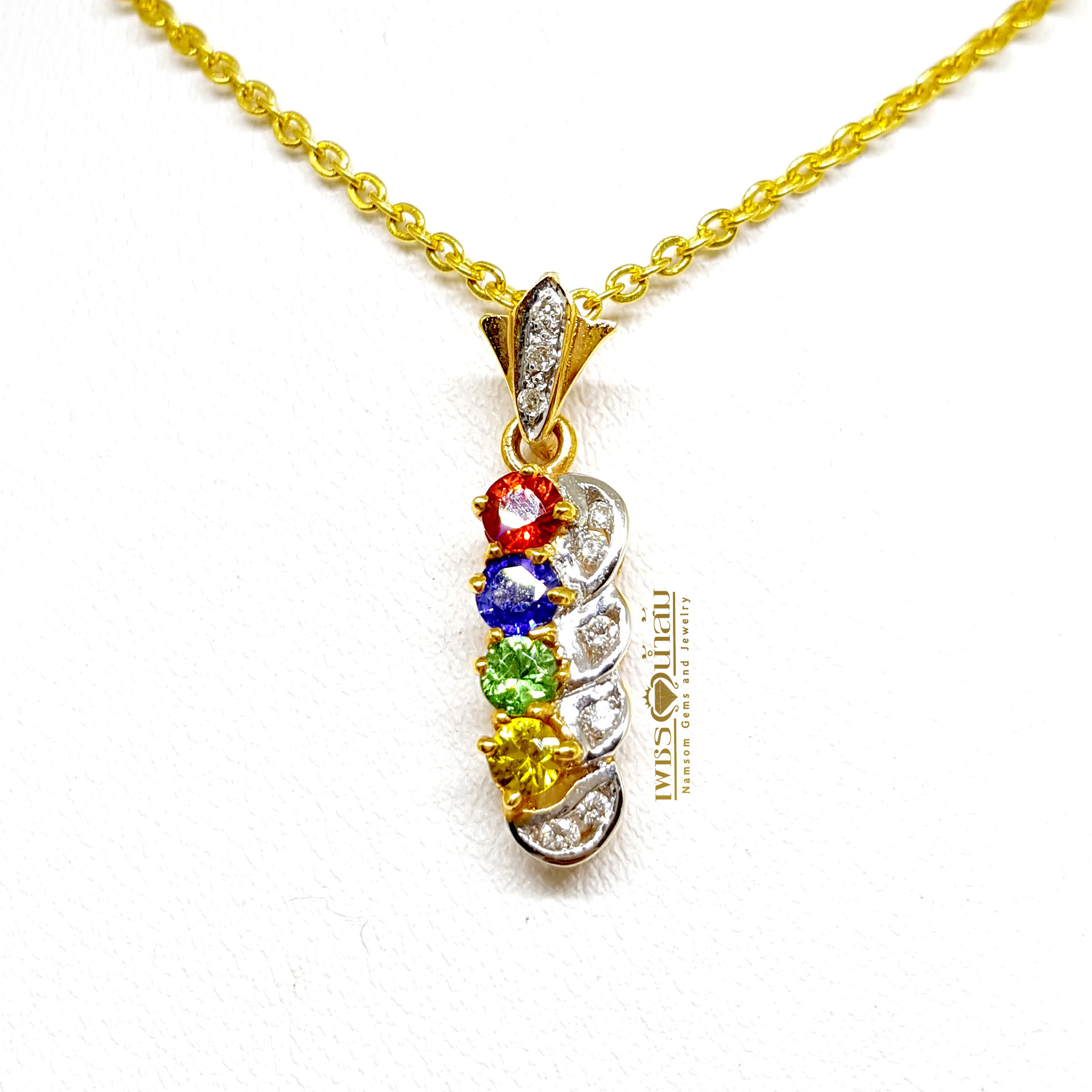 จี้พลอยแท้ Fancy Sapphire ทับทิม ไพลิน ซาร์โวไรท์ บุษราคัม