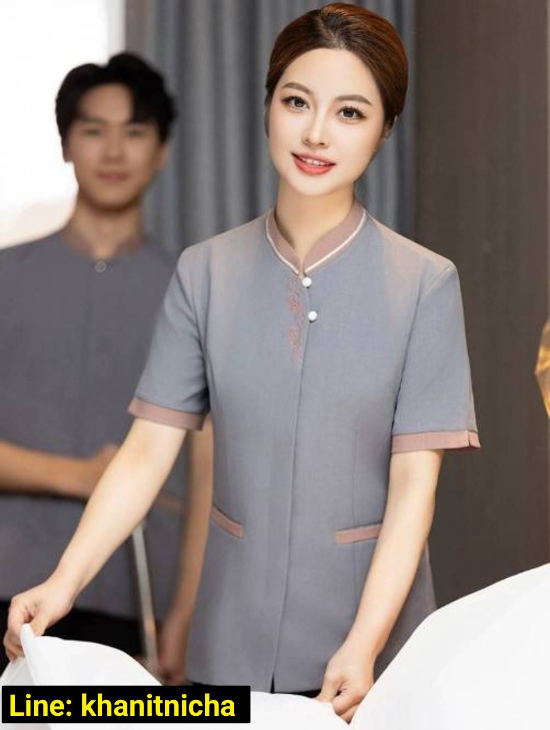 ชุดแม่บ้านโรงแรม ชุดแม่บ้านห้างสรรพสินค้า ชุดทำความสะอาดห้องพักแขก ชุดพนักงานทำความสะอาด