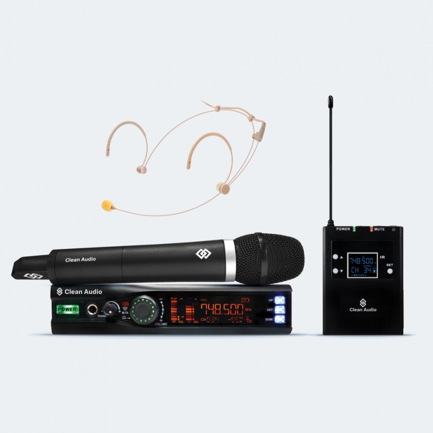 CLEAN AUDIO CA-COMBO HEAD SET *ของแท้รับประกัน 2ปี* ชุดไมโครโฟนไร้สายแบบถือและคาดศีรษะ, Wireless Handheld & Headset Microphone Set