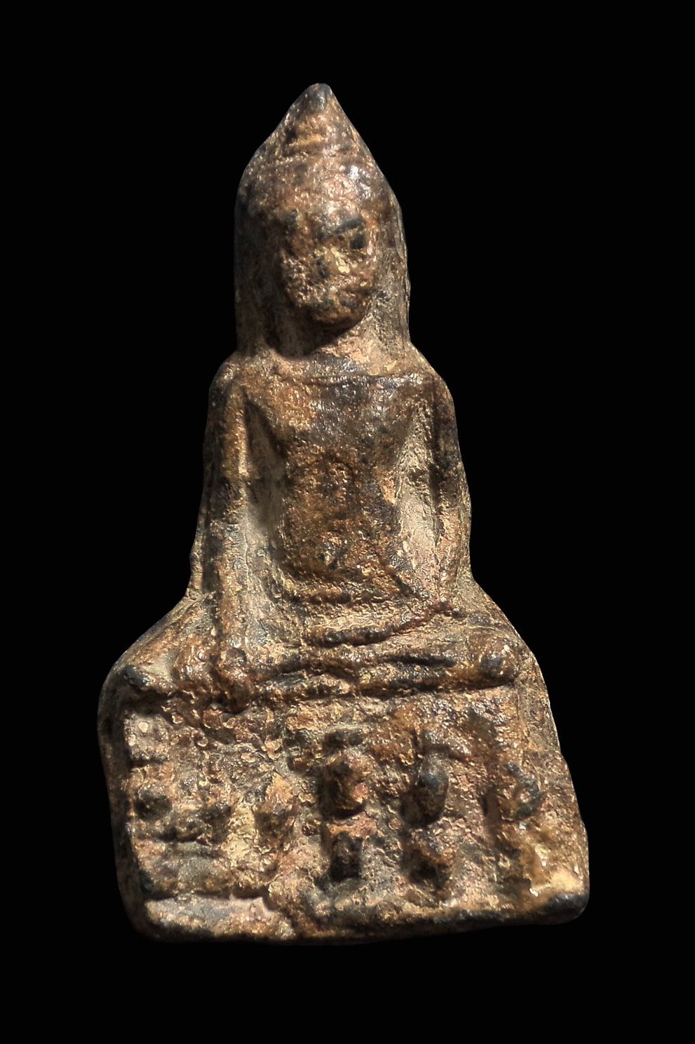 พระอู่ทองท้องช้าง พิมพฐานสูง สนิมแดง