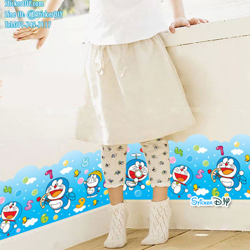 Wall Sticker สติ๊กเกอร์ติดผนัง แต่งขอบ Doraemon (กว้าง88cm.xสูง33cm.)
