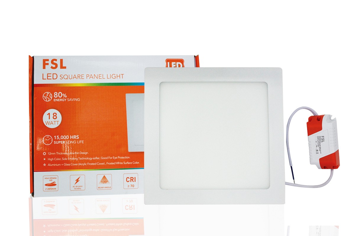 ดาวน์ไลท์ LED สี่เหลี่ยม 8" 18W Warm แสงเหลือง