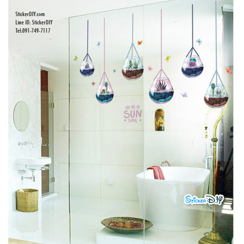 Transparent wall sticker โมบายโหลแก้ว MY SUNSHINE (กว้าง133cm.xสูง80cm.)