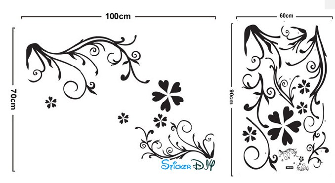 Transparent wall sticker สติ๊กเกอร์ติดผนัง กราฟฟิคสไตล์ A (กว้าง100cm.xสูง70cm.)