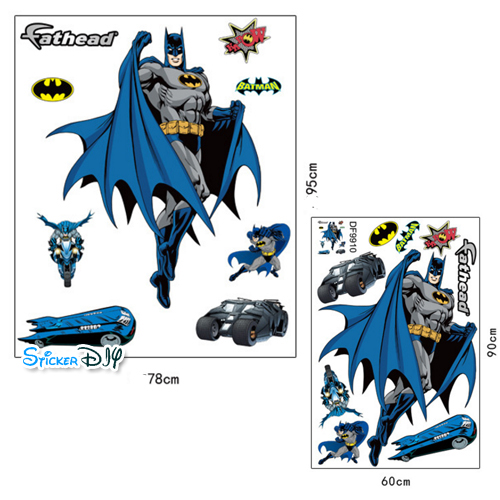 Transparent Wall Sticker สติ๊กเกอร์ติดผนัง Batman Fight (กว้าง78cm.xสูง95cm.)
