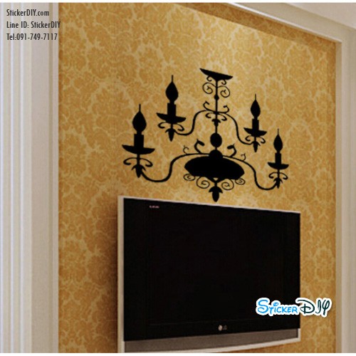 Vinyl wall sticker สติ๊กเกอร์ติดผนัง เชิงเทียน สไตล์B (กว้าง57.5cm.xสูง55cm.)