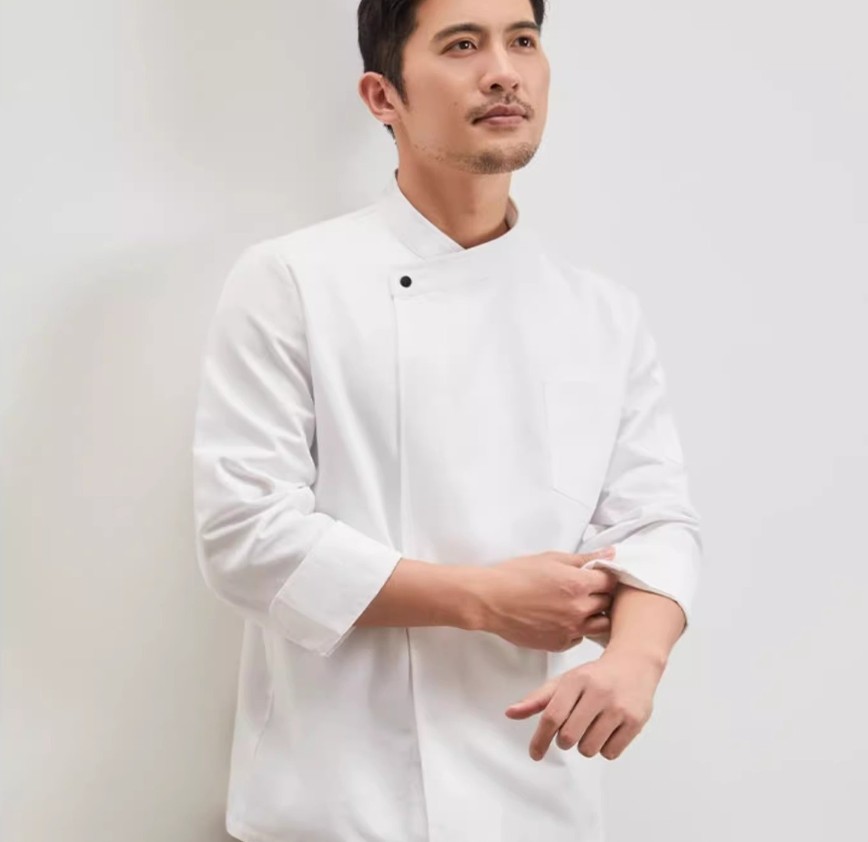 ชุดเชฟผ้าฝ้ายไซส์ใหญ่พิเศษแขนยาว ชุดเชฟครัวโรงแรม เชฟอ้วนพลัส