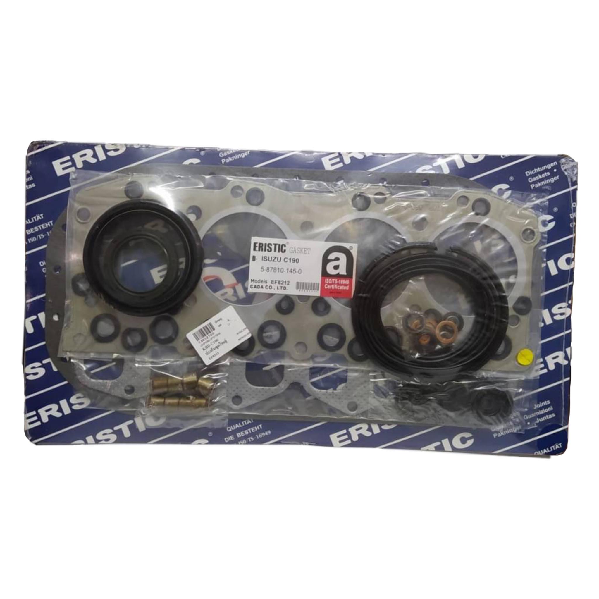 ประเก็นชุดใหญ่ ISUZU KBD ปี 1980-On / C190 อีซูซุ เคบีดี (ชุดใหญ่+ประเก็นฝาสูบ+ซีล) ประเก็นฝาสูบเหล็ก 5-87810-145-0 ยี่ห้อ ERISTIC (Head gasket set)