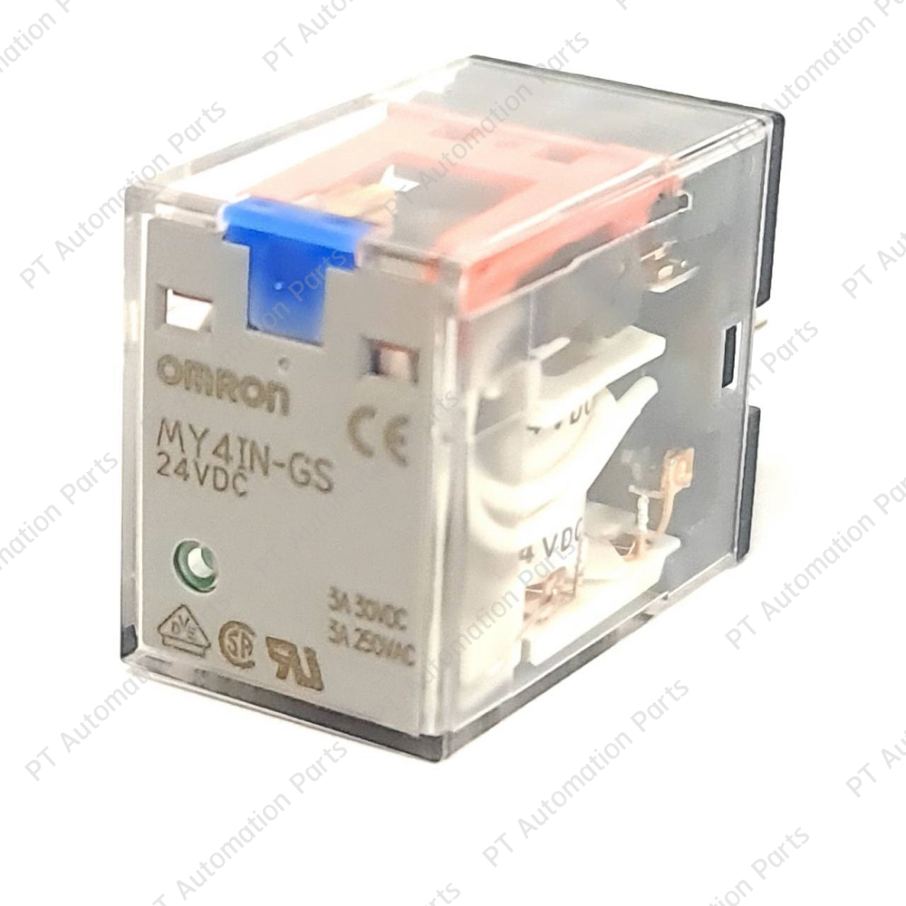 Relay OMRON MY2IN-GS MY4IN-GS รีเลย์ คอยล์ 24VDC 220/240VAC 8ขา 14ขา 2คอนแทค 4คอนแทค with LED indicator latching lever