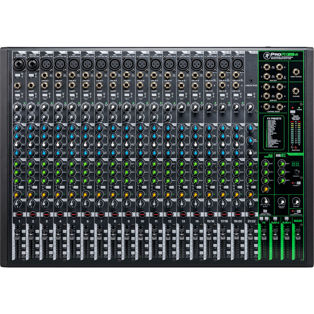 Mackie ProFX22v3 USB มิกเซอร์/ออดิโอ อินเตอร์เฟส, 22 Ch., มีเอ็ฟเฟคในตัว 24 FX, บันทึกเสียง, ไลฟ์, สตรีม ฯลฯ, รองรับ Mac/PC รับประกันศูนย์ไทย 1 ปีเต็ม
