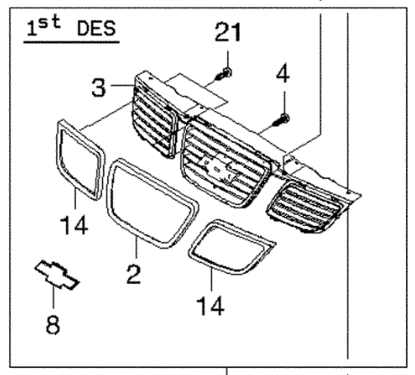 กระจังหน้า OPTRA รุ่น 3ช่อง