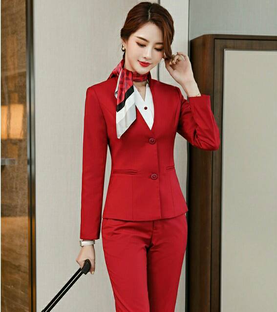 ชุดพนักงานต้อนรับ รีเซฟชั่นโรงแรมห้าดาว ชุดสูท