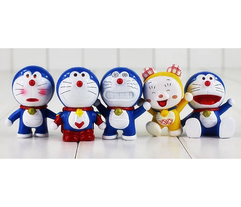 Action Figure โมเดลโดเรม่อน โดเรมี โนบิตะ ชิสุกะ ซุเนโอะ เซ็ต 8 ตัว ขนาดความสูง 6-7 ซม.