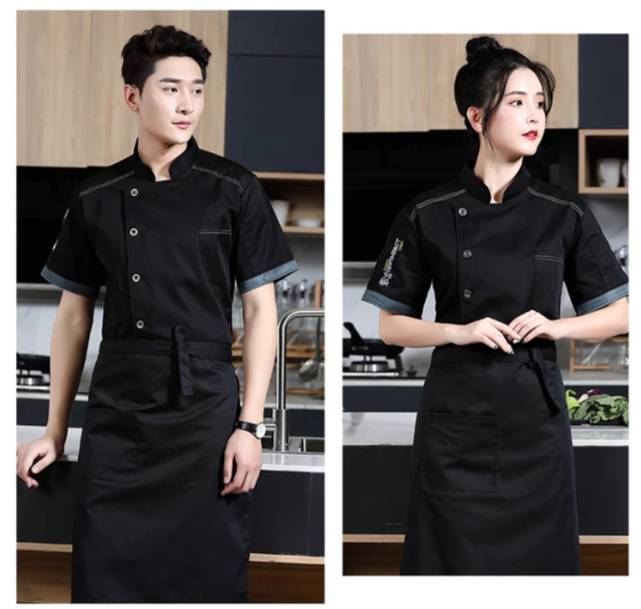 เสื้อเชฟสีดำ ขาว กรม เสื้อกุ๊ก ชุดเชฟโรงแรม ชุดพ่อครัว แม่ครัว