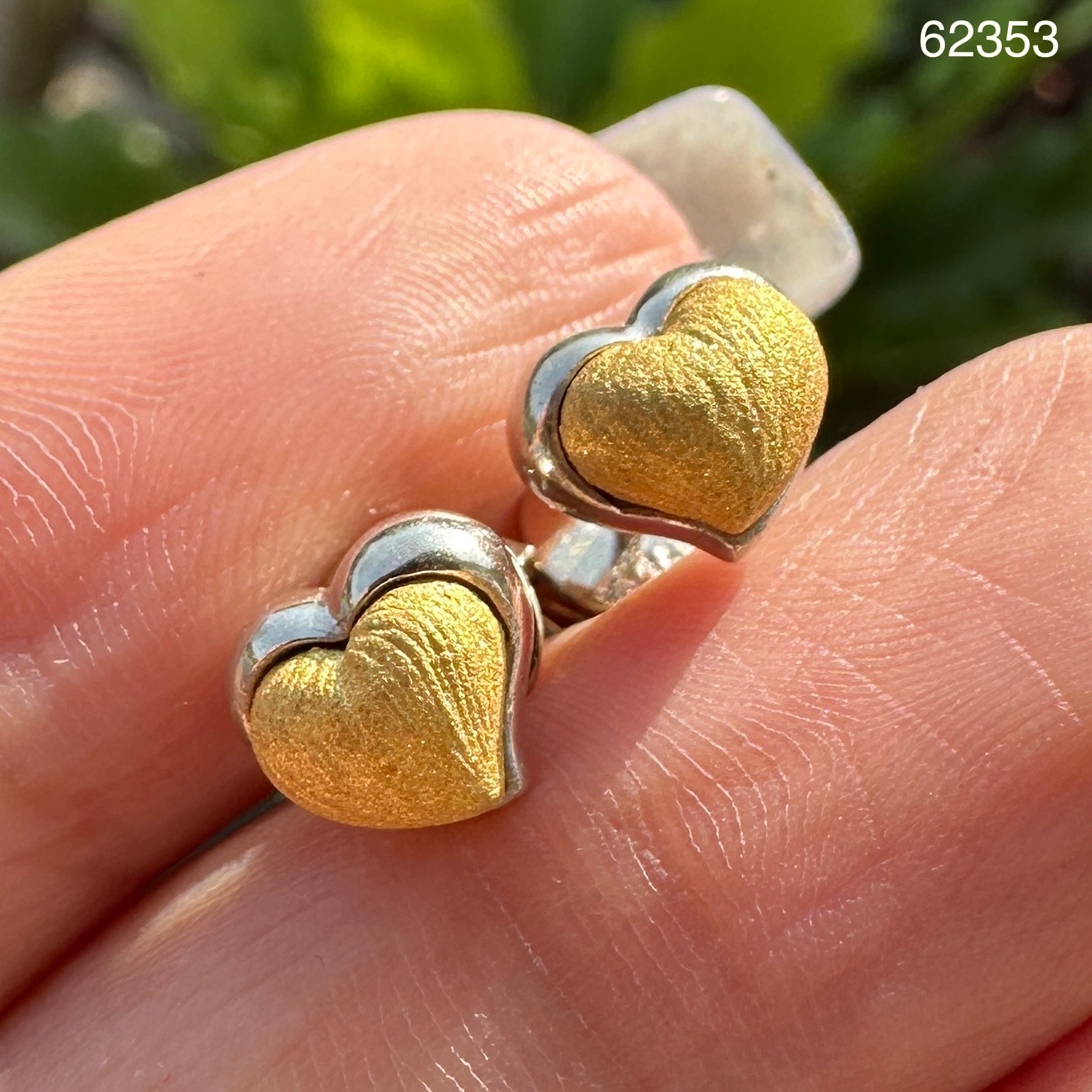 รหัส 62353 ต่างหู Gold Master ทอง24K + ทอง14K ลายหัวใจ แป้นทอง14K งานสวยมาก นน. 3.70 g