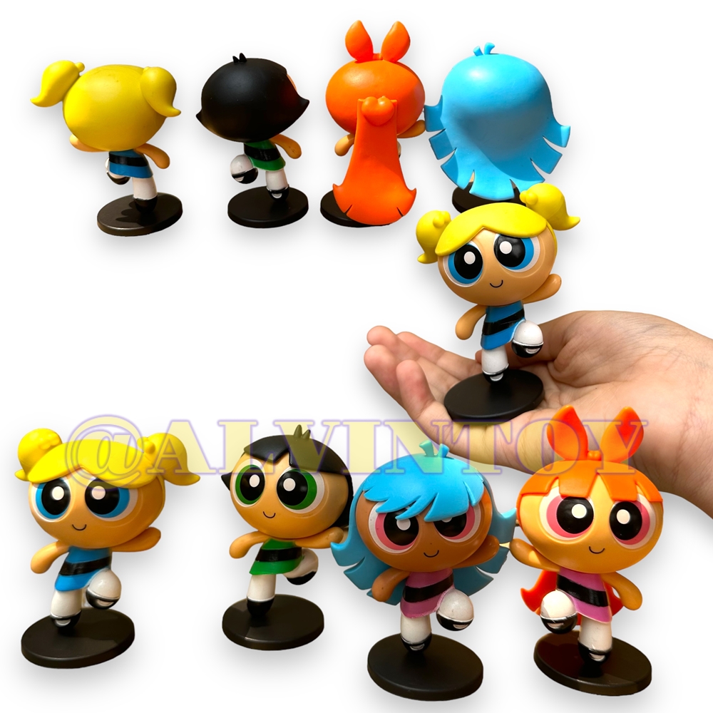 โมเดล Powerpuff Girls - พาวเวอร์พัฟฟ์เกิลส์ ชุด 4 ตัว ขนาดความสูง 9-10 ซม.